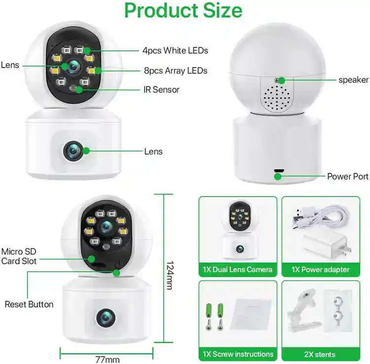 Sirshu Wifi Camera 5 MP Dual Lens Ai Smart